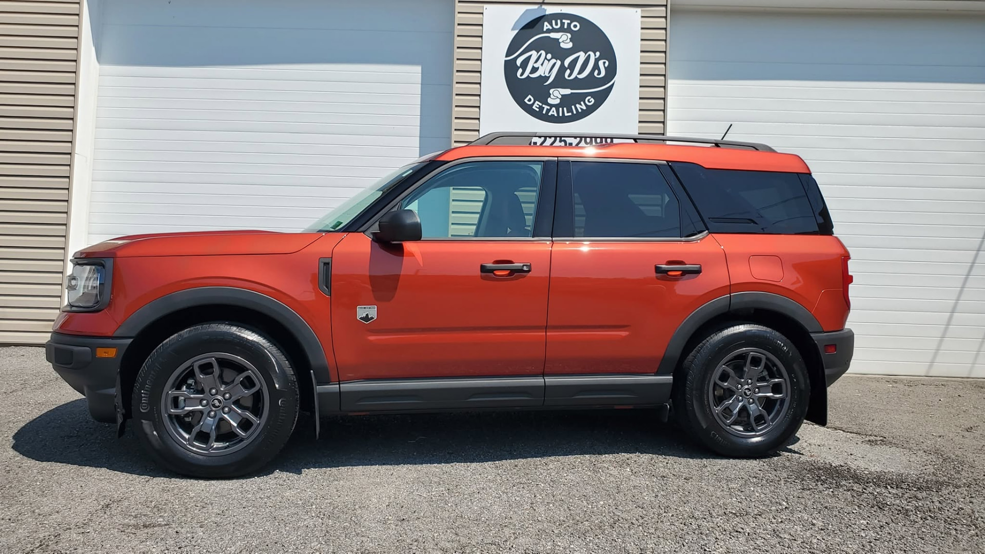 Red Ford Bronco detailed by Big D's